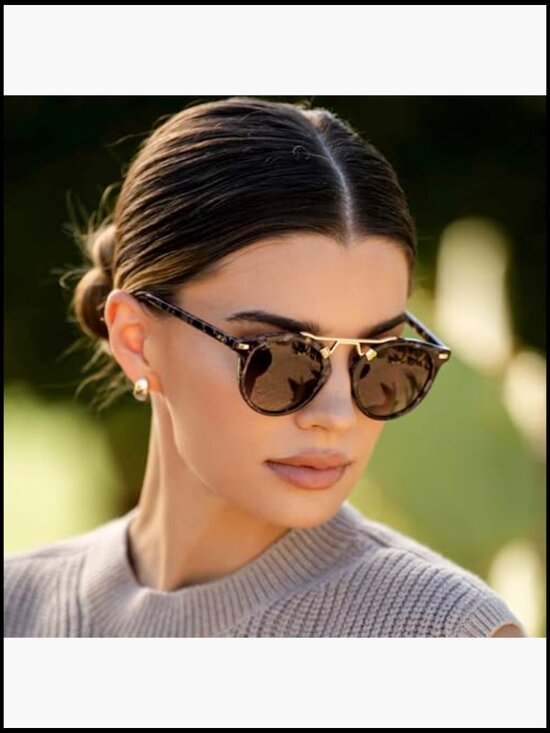 Polarized Round Retro Double-Bridge Vintage Sunglasses with Stainless Steel main image 6